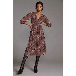 Anthropologie x Ranna Gill Floral Cut-Out Midi Dress Size XS